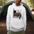 Floral Cat Reading Book Kitten Illustration Men Hoodie Floral Cat Reading Book Kitten Illustration Men Hoodie
