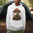 Floral Mushroom Skeleton Reading Books Gothic Humor Men Hoodie
