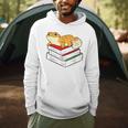 Leopard Gecko Sleeping Books Reading Geckos Men Hoodie