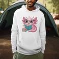 Readsolotl Kawaii Axolotl Reading Book Lover Men Hoodie