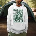 Real Men Read Cute Bear Tea Book Lover Men Boys Reading Premium Tri-Blend Men Hoodie