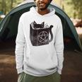 SataniCat Pentagram Cat Satan Demon Necronomicon Book Lover Men Hoodie