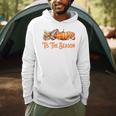Tis The Season Fall Reading Books Football Pumpkin Apple Pie Men Hoodie