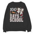 100 Days Of School Baseball 100th Day Of School Coquette Bow Unisex Sweatshirt