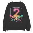 2nd Birthday Baseball Bat Ice-Cream Drip 2yrs Old Boys Kids Unisex Sweatshirt