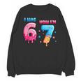 I Was 6 Now I'm 7 Birthday Baseball Drip For Boys Kid Unisex Sweatshirt