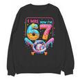 7th Birthday Boys I Was 6 Now I'm 7 Baseball Ice Cream Drip Unisex Sweatshirt
