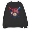 Baseball 10 Year Old Splash Drip 10th Birthday Boy Number 10 Unisex Sweatshirt