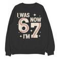 Baseball 7th Birthday 6 7 Years Old I Was 6 Now I'm 7 Unisex Sweatshirt