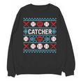 Baseball Catcher Ugly Christmas Sweater Pattern Sports Xmas Unisex Sweatshirt Baseball Catcher Ugly Christmas Sweater Pattern Sports Xmas Unisex Sweatshirt