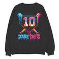 Baseball Drip 10th Birthday Boy Double Digits Ice Cream Drip Unisex Sweatshirt