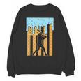 Baseball Drip Dripping Ice Cream Sport Player American Flag Unisex Sweatshirt