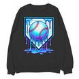 Baseball Drip Ice Cream Blue Glow Melt Ball Graphic Unisex Sweatshirt