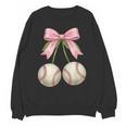Baseball Girls Women Coquette Pink Bow Baseball Unisex Sweatshirt