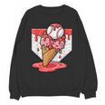 Baseball Ice Cream Drip Baseball Strawberry For Youth Red Unisex Sweatshirt Baseball Ice Cream Drip Baseball Strawberry For Youth Red Unisex Sweatshirt