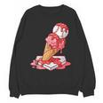 Baseball Ice Cream Drip Youth Strawberry Baseball Red Unisex Sweatshirt