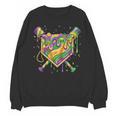 Baseball Mardi Gras Home Plate Ice Cream Drip Carnival Mask Unisex Sweatshirt Baseball Mardi Gras Home Plate Ice Cream Drip Carnival Mask Unisex Sweatshirt