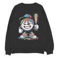 Baseball Mascot Attitude Graffiti Splash Bat Cap Unisex Sweatshirt Baseball Mascot Attitude Graffiti Splash Bat Cap Unisex Sweatshirt