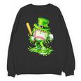 Baseball Player Ice Cream Drip Shamrocks St Patrick's Day Unisex Sweatshirt
