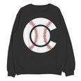 Baseball Sport Player Graphic Monogram Initial Letter C Unisex Sweatshirt Baseball Sport Player Graphic Monogram Initial Letter C Unisex Sweatshirt