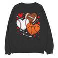Cute Heart Baseball Basketball Football Valentine Boy Men Unisex Sweatshirt