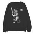 Cute Kitten Playing Baseball Hitter Bat Cool Baseball Cat Unisex Sweatshirt Cute Kitten Playing Baseball Hitter Bat Cool Baseball Cat Unisex Sweatshirt