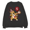 Dabbing Cool Cat Baseball 5th Birthday Unisex Sweatshirt