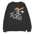 Halloween Boys Batting Skeleton Baseball Unisex Sweatshirt