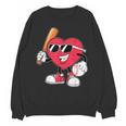 Heart Play Baseball Valentine's Day Teens Boys Girls Kids Unisex Sweatshirt Heart Play Baseball Valentine's Day Teens Boys Girls Kids Unisex Sweatshirt