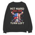 Hit Hard Run Fast Turn Left Baseball Cream Drip Crossed Bats Unisex Sweatshirt Hit Hard Run Fast Turn Left Baseball Cream Drip Crossed Bats Unisex Sweatshirt