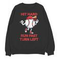 Hit Hard Run Fast Turn Left Baseball Player Unisex Sweatshirt Hit Hard Run Fast Turn Left Baseball Player Unisex Sweatshirt