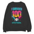HUGvyn I Survived 100 Days Baseball Teacher Ice Cream Drip Unisex Sweatshirt HUGvyn I Survived 100 Days Baseball Teacher Ice Cream Drip Unisex Sweatshirt