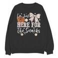 I'm Just Here For The Snacks Baseball Coquette Game Day Girl Unisex Sweatshirt I'm Just Here For The Snacks Baseball Coquette Game Day Girl Unisex Sweatshirt