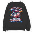 Just A Boy Who Loves Baseball Patriotic Drip For Youth Boys Unisex Sweatshirt Just A Boy Who Loves Baseball Patriotic Drip For Youth Boys Unisex Sweatshirt
