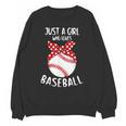 Just A Girl Who Loves Baseball Cute Retro Baseball Lover Unisex Sweatshirt