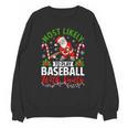 Most Likely To Play Baseball With Santa Christmas Pajamas Unisex Sweatshirt