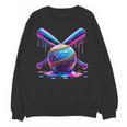 Neon Dripping Baseball And Bats Colorful Sports Art Unisex Sweatshirt Neon Dripping Baseball And Bats Colorful Sports Art Unisex Sweatshirt