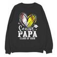 Senior Papa Class Of 2026 Baseball Softball Graduation Heart Unisex Sweatshirt