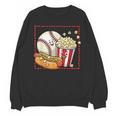 Smiling Baseball Popcorn And Hot-Dog Cartoon Apparel Unisex Sweatshirt Smiling Baseball Popcorn And Hot-Dog Cartoon Apparel Unisex Sweatshirt
