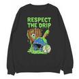 Spooky Zombie Respect The Drip Baseball Halloween Unisex Sweatshirt