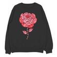 Sporty Rose Graphic With Baseball And Rugby Ball Petals Unisex Sweatshirt