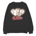 St Louis Leopard Heart Baseball Batter Boys Fan Unisex Sweatshirt