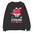 Stealing Hearts And Bases Baseball Player Valentine's Day Unisex Sweatshirt