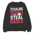 Stealing Hearts Like I Steal Bases Cute Baseball Kids Unisex Sweatshirt Stealing Hearts Like I Steal Bases Cute Baseball Kids Unisex Sweatshirt