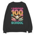 I Survived 100 Days Of School Baseball Ice Cream Drip Unisex Sweatshirt