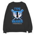 T1D Warrior Baseball Drip Diabetes Awareness Blue Ribbon Unisex Sweatshirt