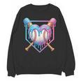 Valentines Baseball Heart Dripping Ice Cream Gen Z Alpha Unisex Sweatshirt Valentines Baseball Heart Dripping Ice Cream Gen Z Alpha Unisex Sweatshirt