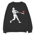 Valentines US Baseball Player Silhouette Heart Unisex Sweatshirt
