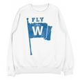 Fly The W Chicago Baseball Winning Flag Distressed Premium Tri-Blend Unisex Sweatshirt Fly The W Chicago Baseball Winning Flag Distressed Premium Tri-Blend Unisex Sweatshirt
