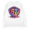 Gen Alpha Slang Ice Cream Drip Six Seven 67 Baseball Catcher Unisex Sweatshirt